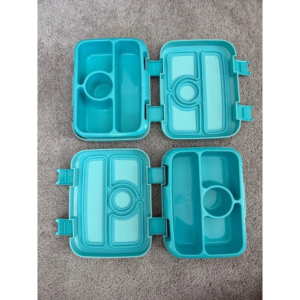 NEW Set of Bento Lunch Boxes Teal Box Pair Nomeca Easy Clean Wash Up